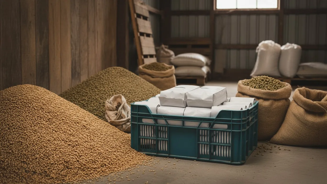 Składowanie worków wentylowych w magazynie spożywczym